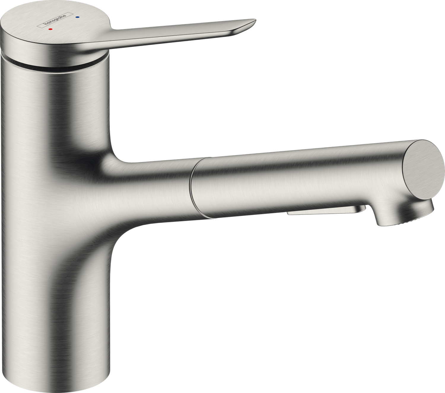 Mitigeur de cuisine Hansgrohe Zesis M33 150 avec douchette extractible 2 jets finition acier inoxydable