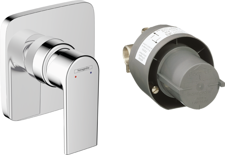 Set de finition pour mitigeur de douche encastré Hansgrohe Vernis Shape avec corps d&#39;encastrement