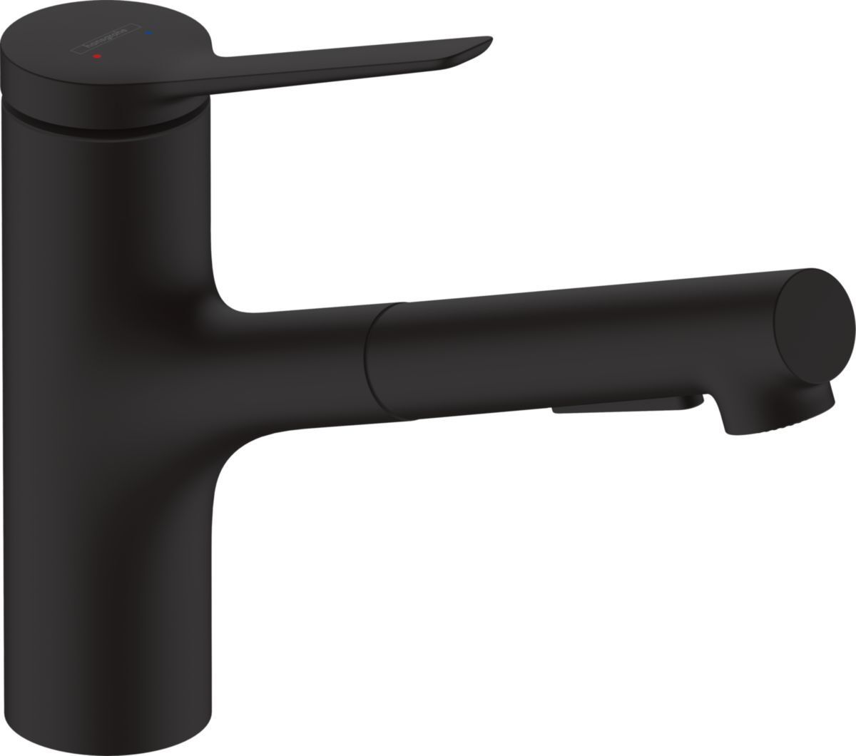 Mitigeur de cuisine Hansgrohe Zesis 150 avec douchette extractible et 2 jets et sBox intégré finition noir mat
