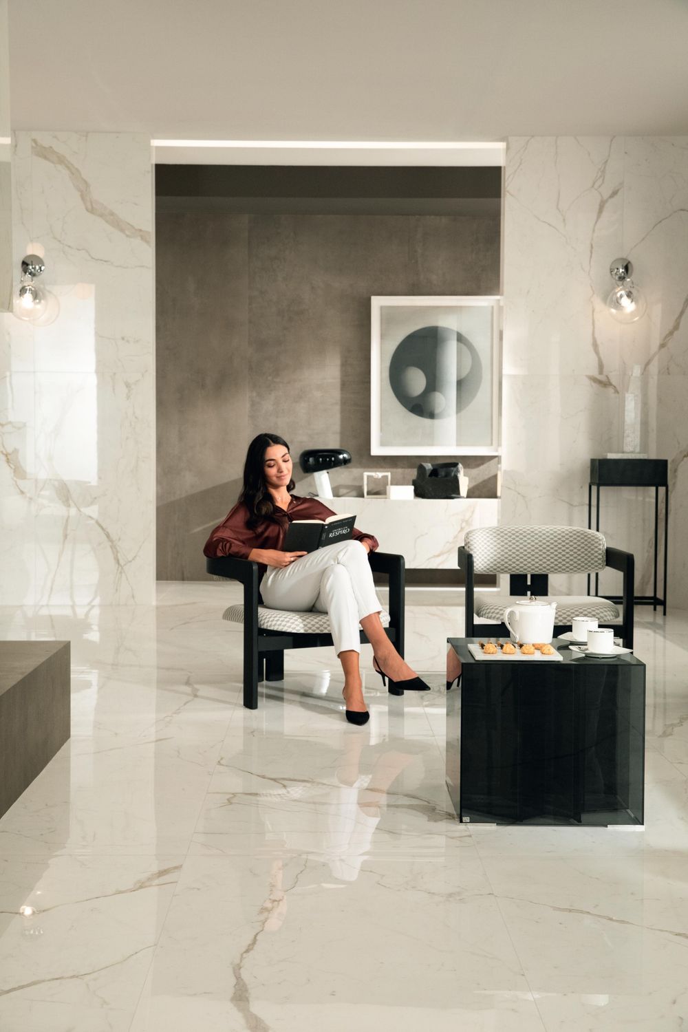 Grès cérame Marvel Shine​ Calacatta Prestigio 75 x 75 cm (finition Silk) - Atlas Concorde - 2ème choix