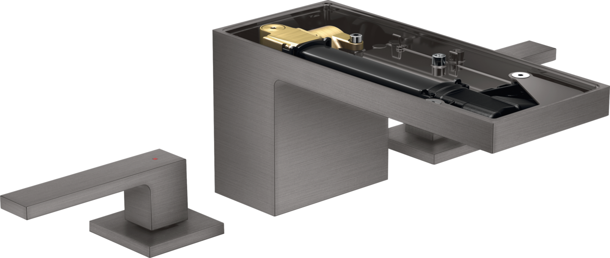 Mélangeur de lavabo 3 trous AXOR MyEdition 70 sans plaque, avec bonde push-open en noir chromé brossé