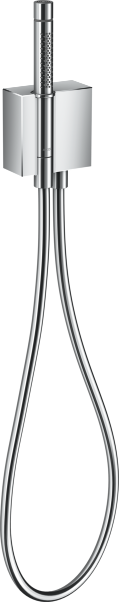 Coude de raccordement Axor Edge Fixfit Porter coupe diamant avec douchette à main tube 2 jets et flexible de douche
