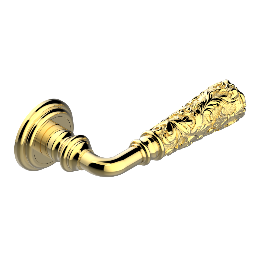 Paire de poignées de porte collection London contour Louis XV THG Paris en PVD doré