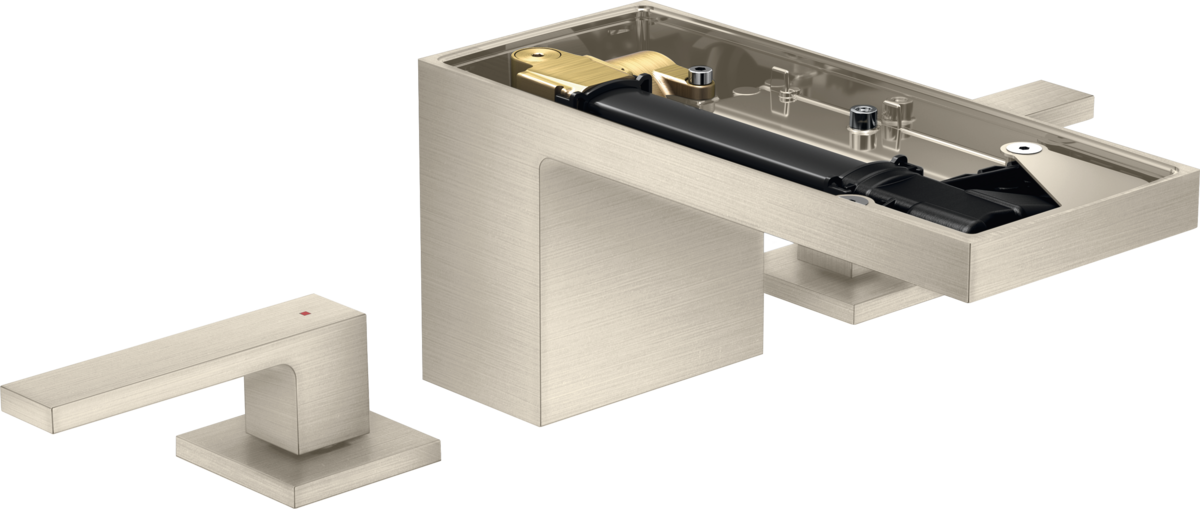 Mélangeur de lavabo 3 trous AXOR MyEdition 70 sans plaque, avec bonde push-open en nickel brossé