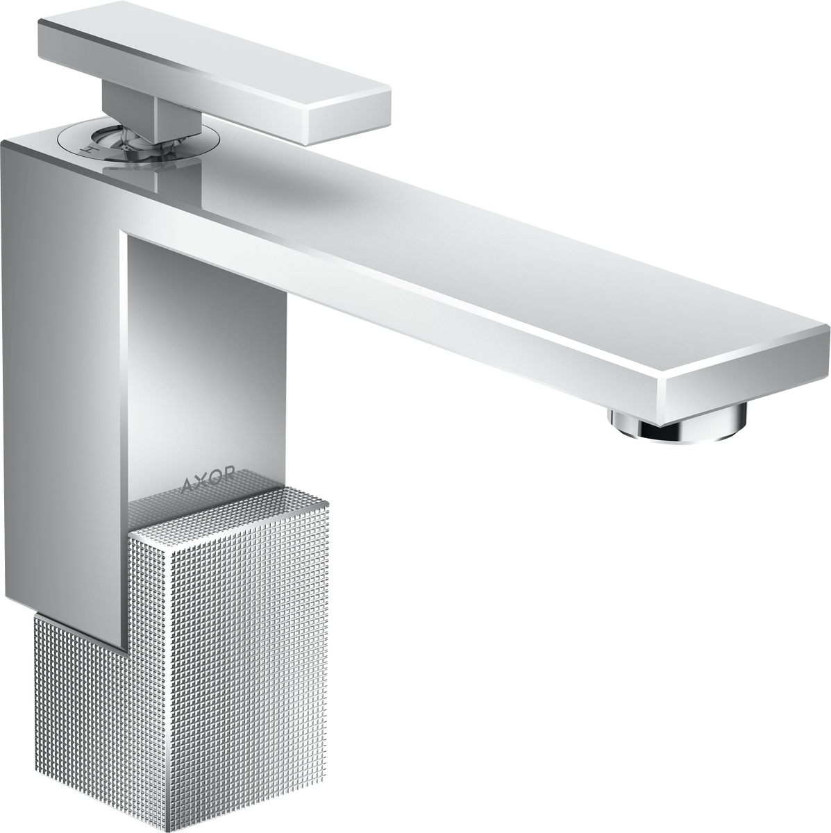Mitigeur de lavabo AXOR Edge 130 coupe diamant, avec bonde push-open