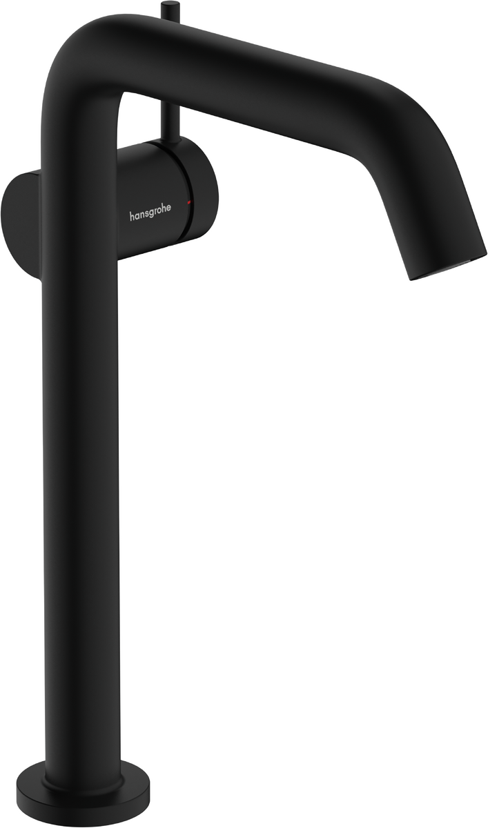 Mitigeur de lavabo Hangrohe Tecturis S Fine 240 CoolStart, avec bonde Push-Open en noir mat