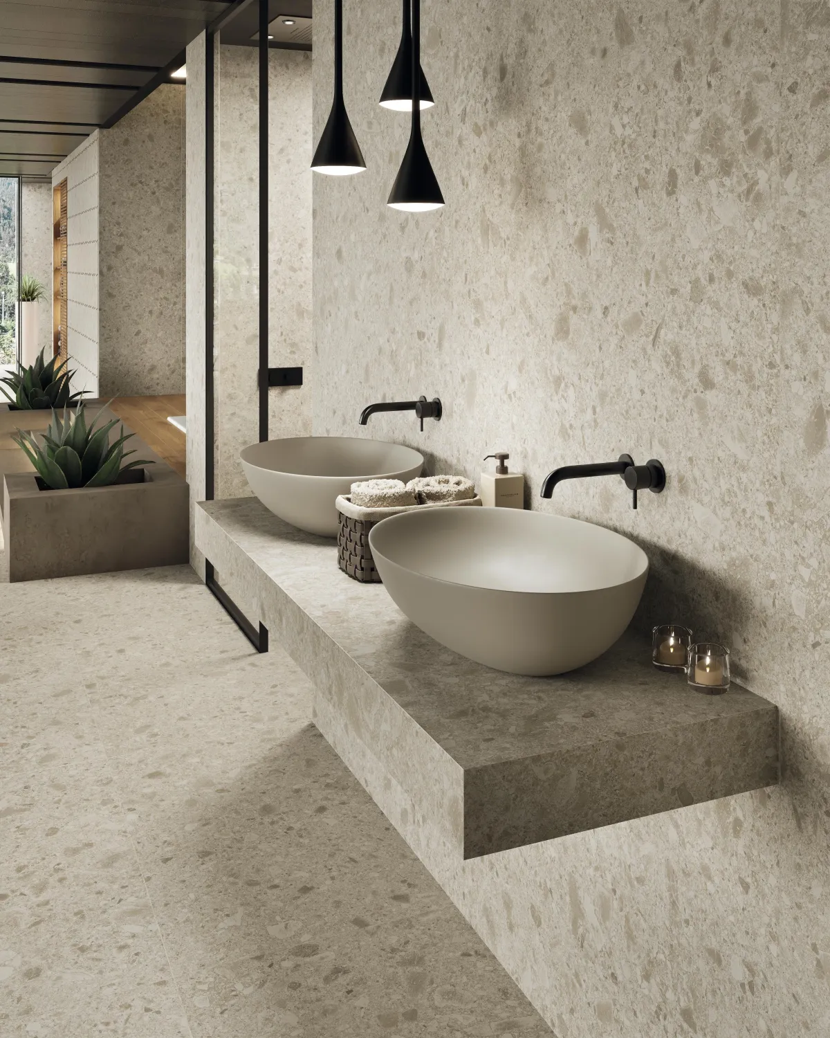 Grès cérame Boost Mix Ivory mat 120 x 278 cm - Atlas Concorde