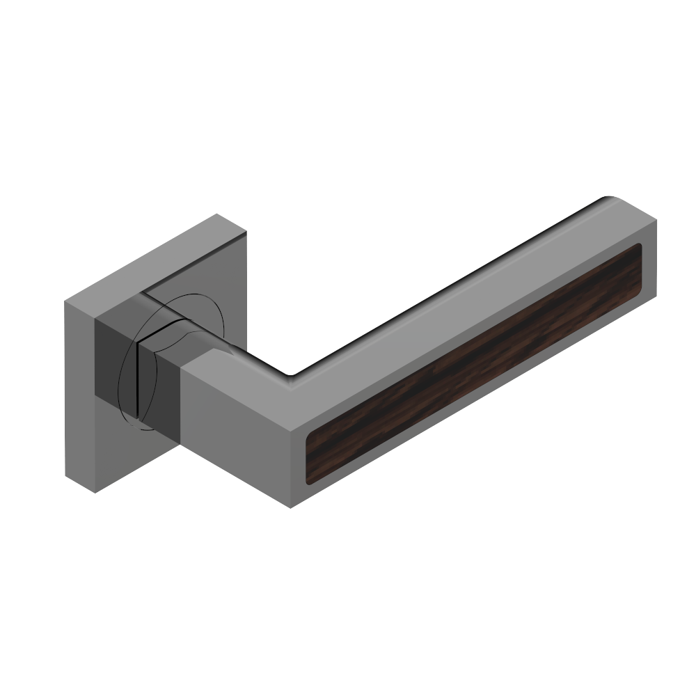 Paire de poignées de porte collection Genève insert ébène THG Paris en PVD graphite