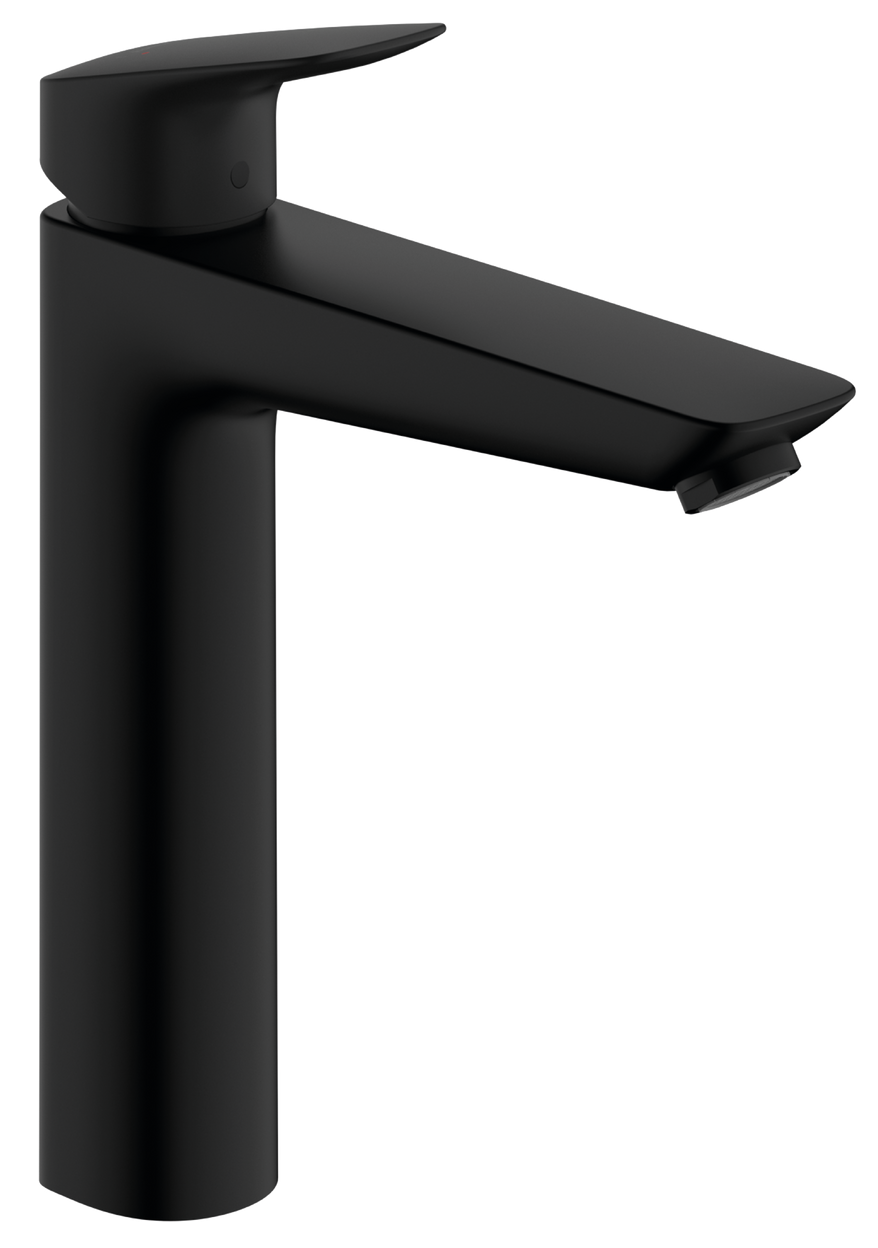 Mitigeur de lavabo Hansgrohe Logis 190 avec tirette et vidage en noir mat