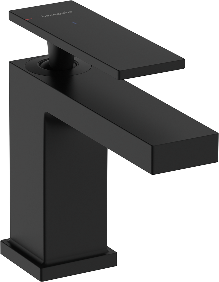 Mitigeur de lavabo Hansgrohe Tecturis E 80 CoolStart avec tirette et vidage en noir mat