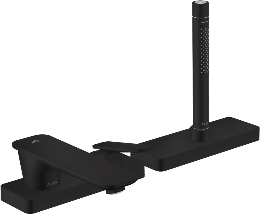 Mitigeur 3 trous pour montage sur bord de baignoire avec sBox AXOR Citterio C en noir mat
