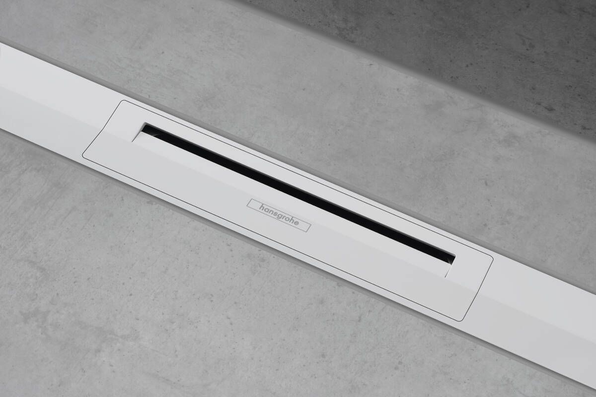 Set de finition Hansgrohe RainDrain Flex 700 mm découpable en blanc mat