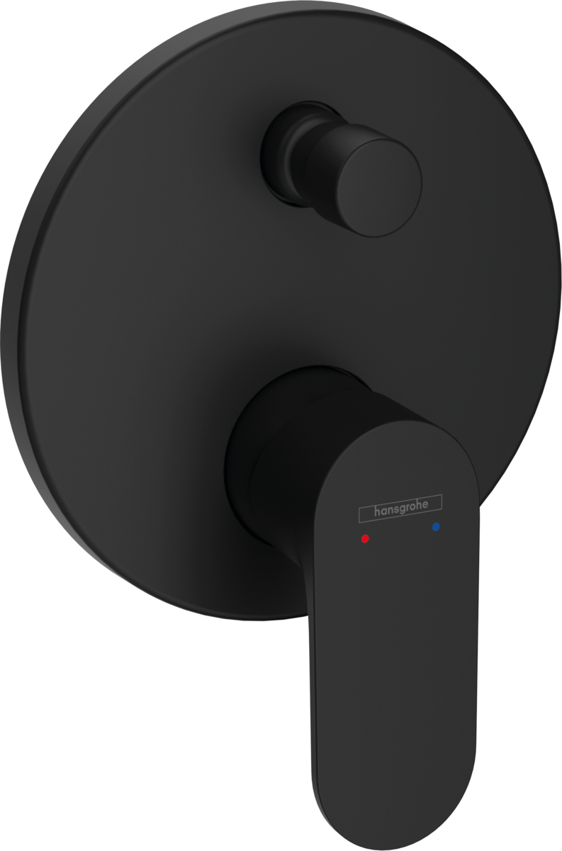Set de finition pour mitigeur de bain / douche encastré Hansgrohe Rebris S en noir mat