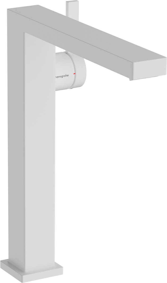 Mitigeur de lavabo Hangrohe Tecturis E Fine 240 CoolStart avec bonde Push-Open en blanc mat