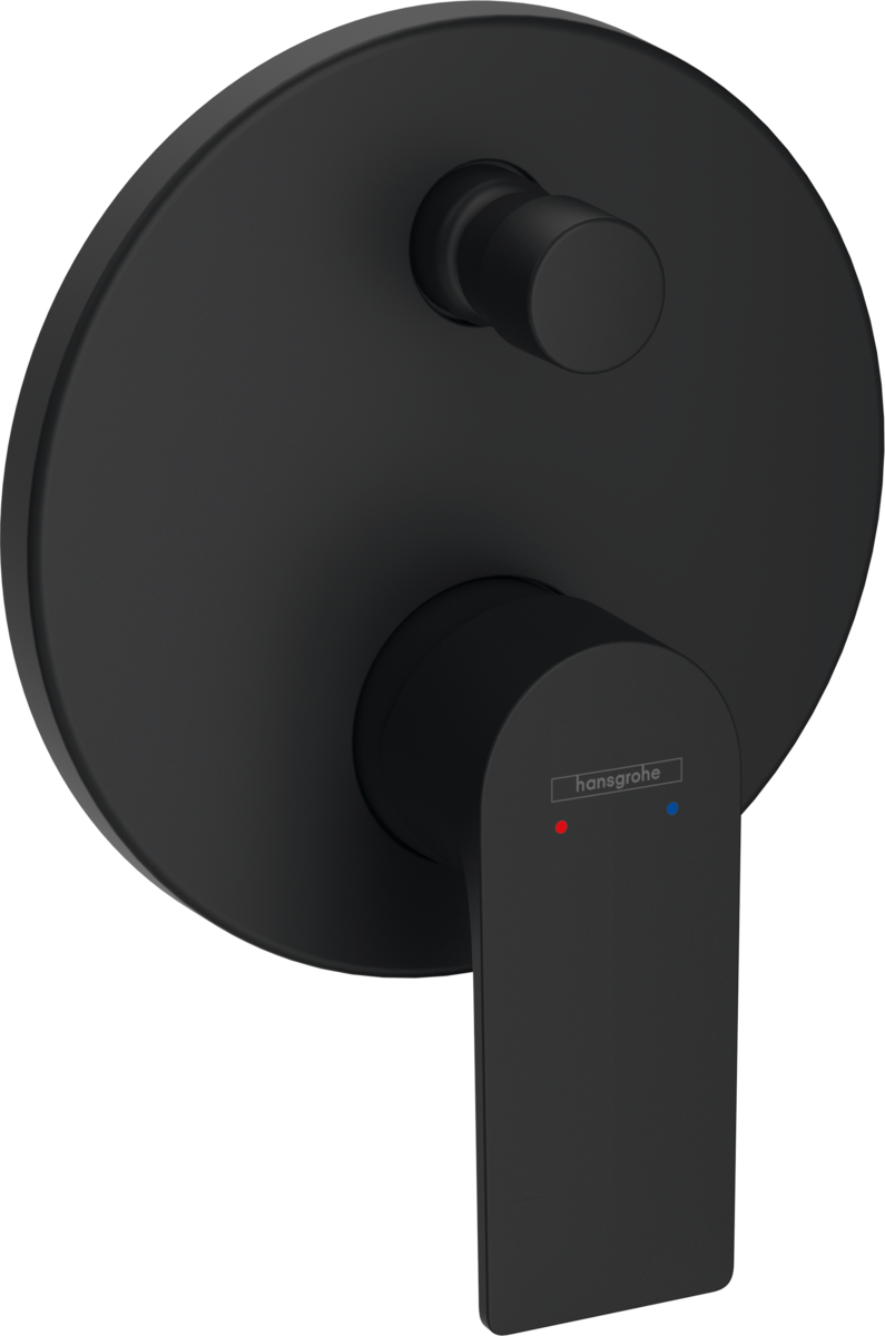Set de finition pour mitigeur de bain / douche encastré Hansgrohe Rebris E en noir mat