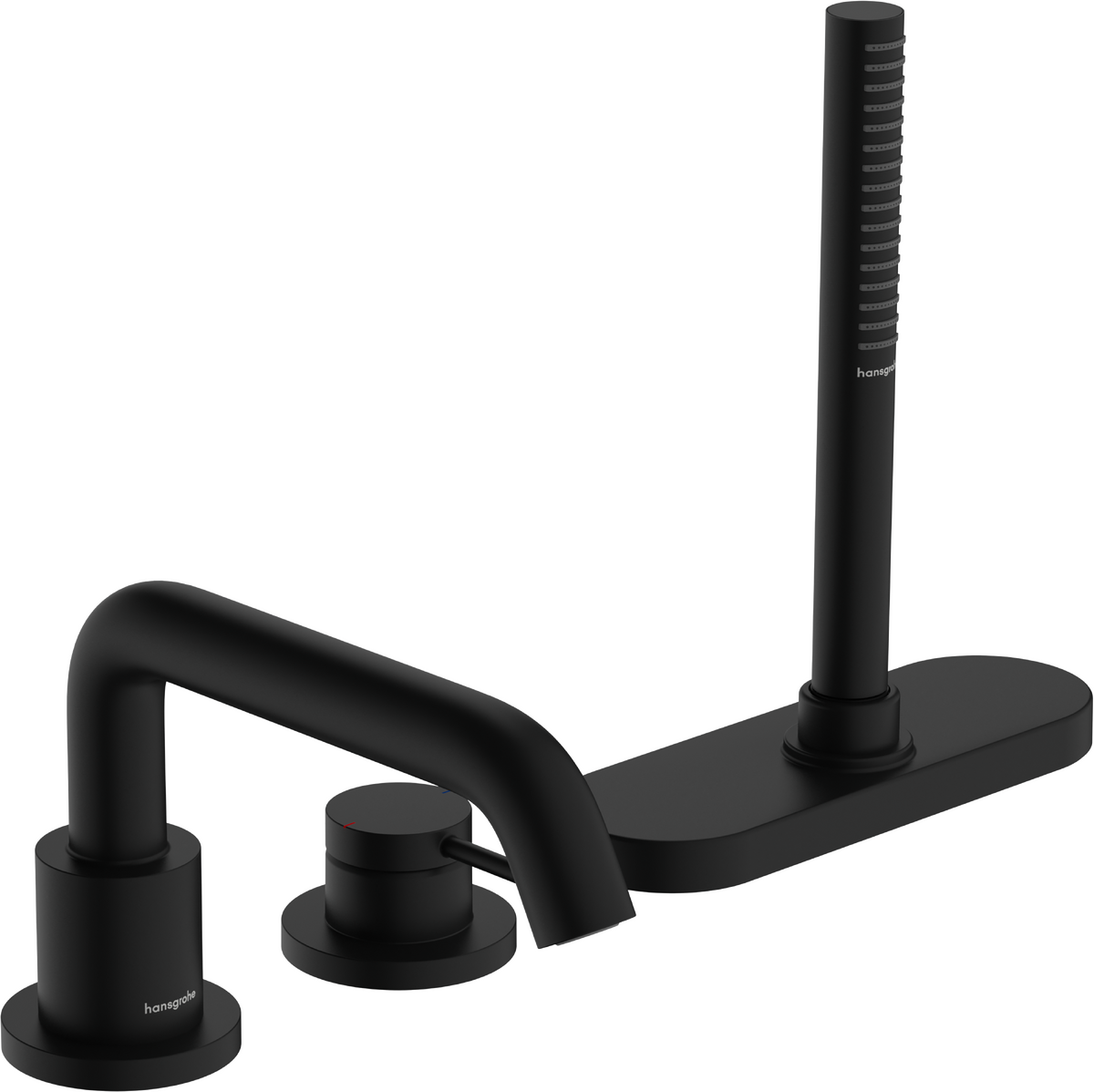Mélangeur 3 trous pour montage sur bord de baignoire Hansgrohe Tecturis S avec sBox en noir mat