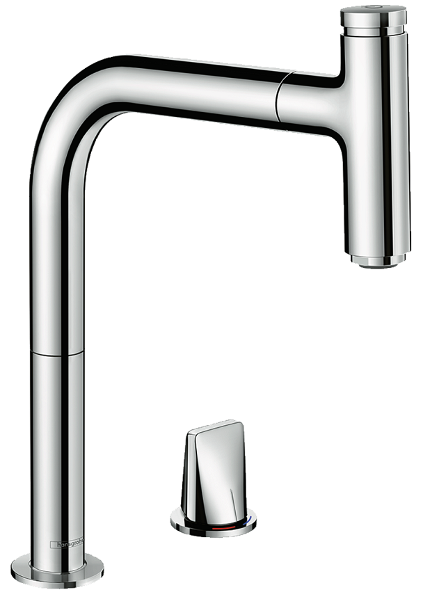Mitigeur de cuisine Hansgrohe Metris Select M71 200 deux trous  avec douchette extractible 1 jet, sBox