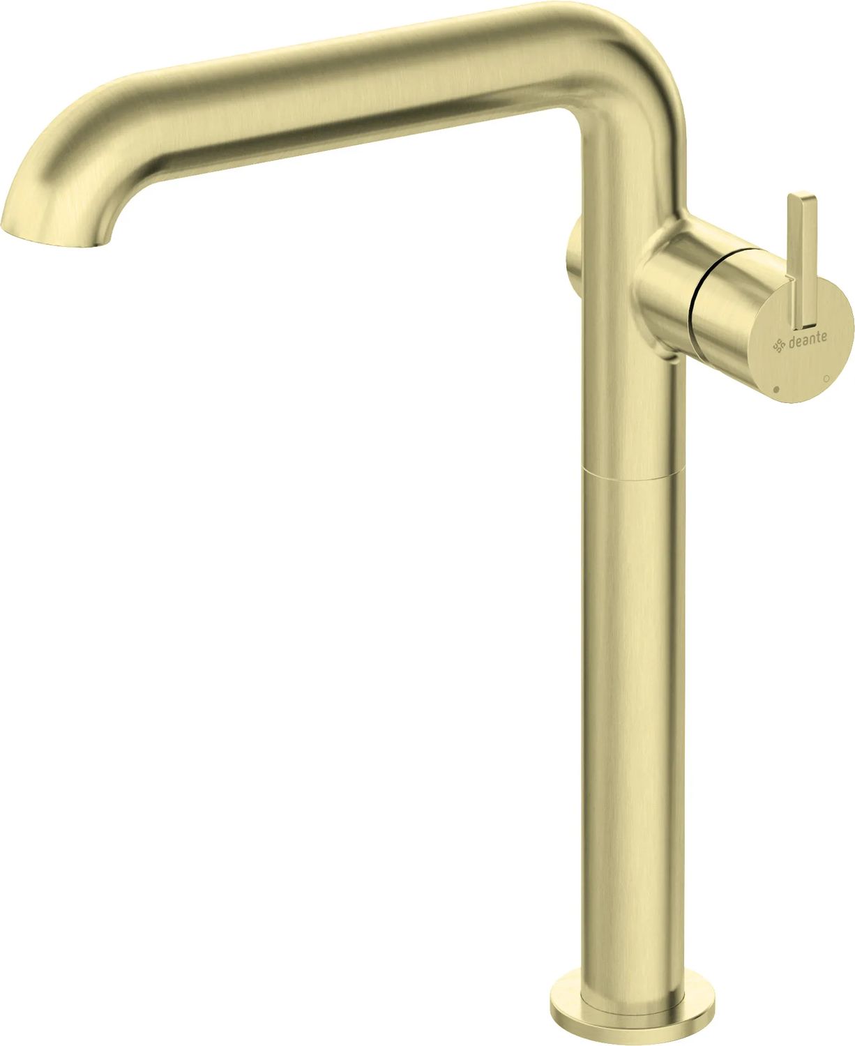 Mitigeur de lavabo rehaussé Deante Silia 265 sans bonde en or brossé