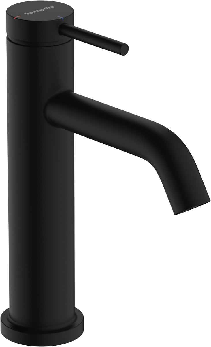 Mitigeur de lavabo Hangrohe Tecturis S 110 CoolStart avec bonde Push-Open en noir mat