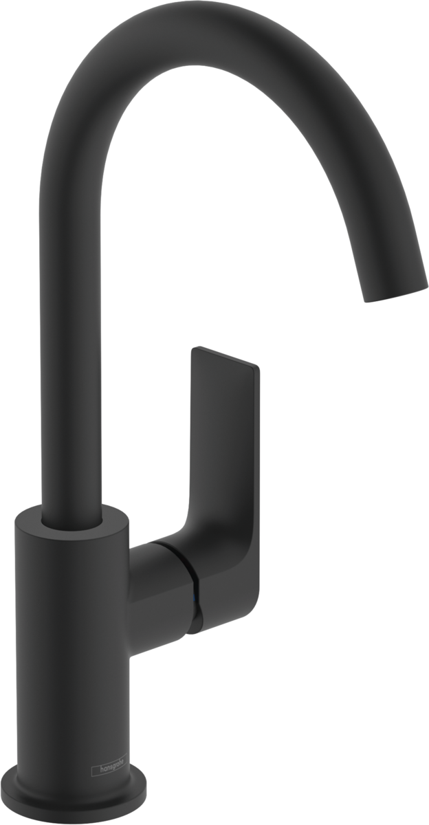 Mitigeur de lavabo Hansgrohe Rebris E 210 avec bec orientable et tirette et vidage en noir mat