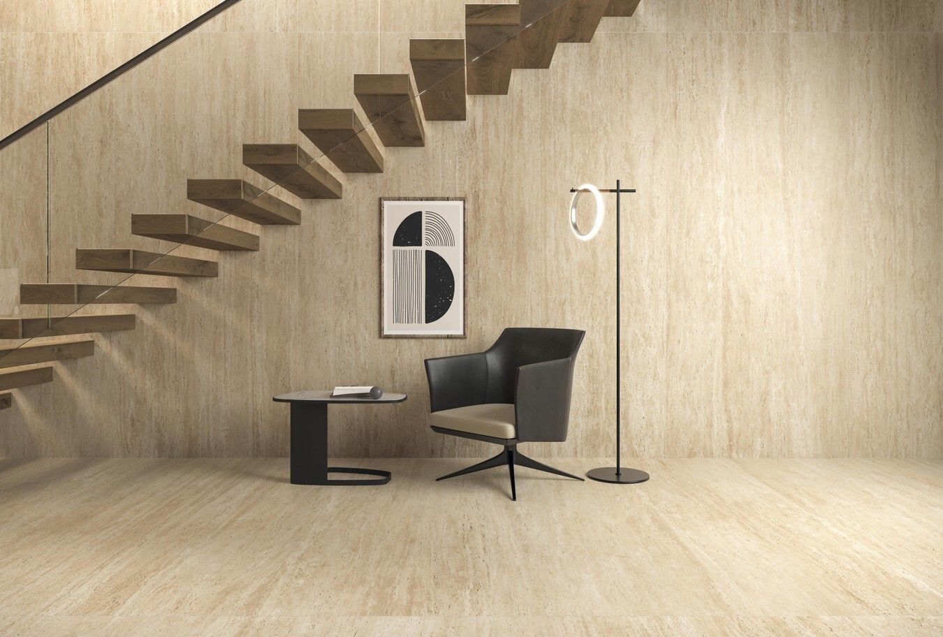 Grès cérame Marvel Travertine Sand Vein mat 60 x 120 cm (épaisseur 2 cm) - Atlas Concorde