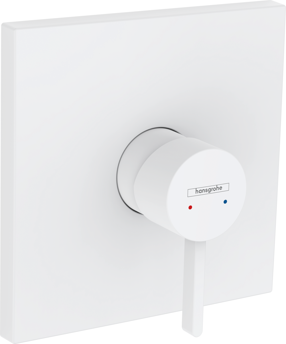 Set de finition pour mitigeur de douche encastré Hansgrohe Finoris en blanc mat