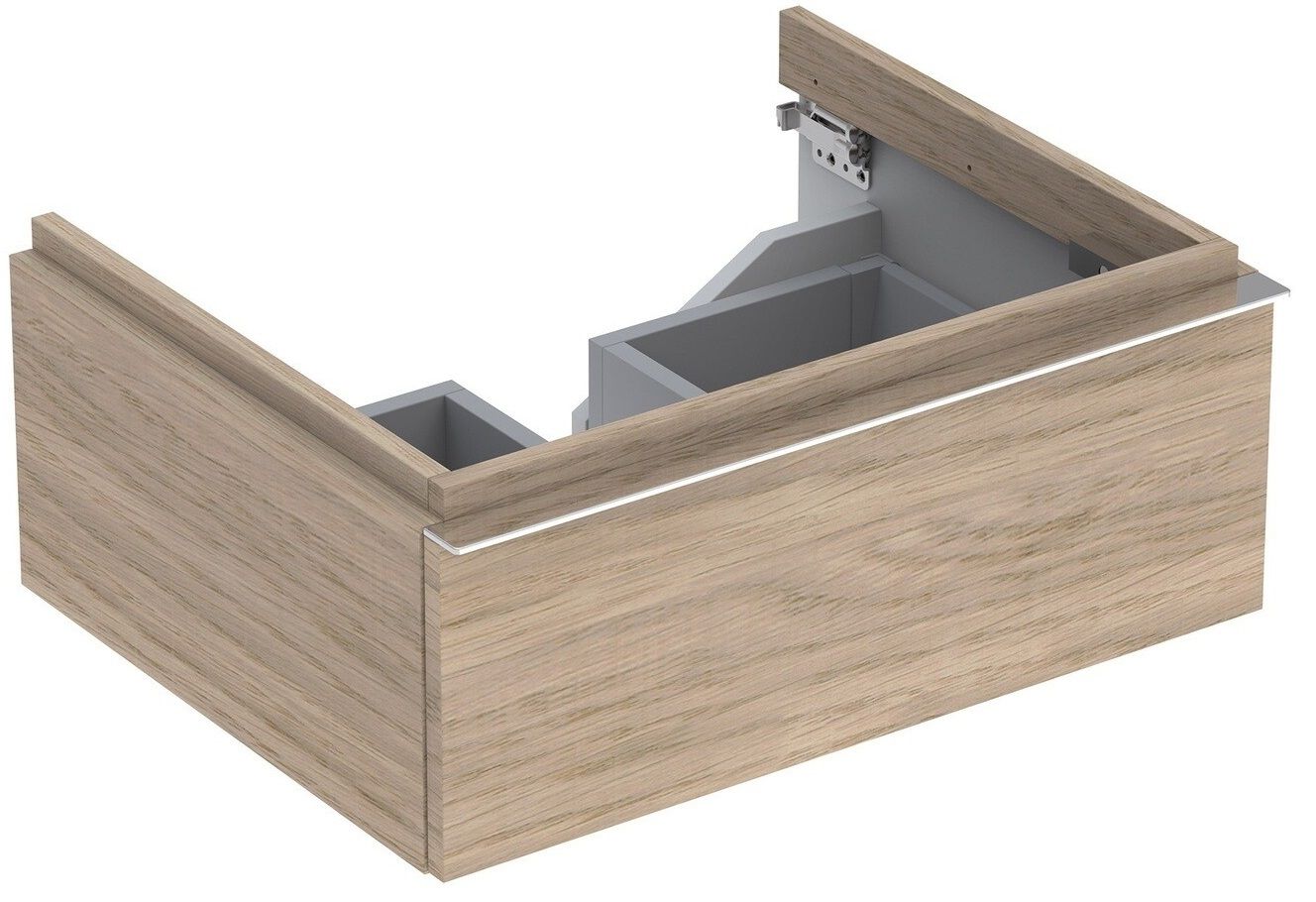 Meuble bas pour lavabo Geberit iCon 75 cm avec un tiroir en chêne naturel