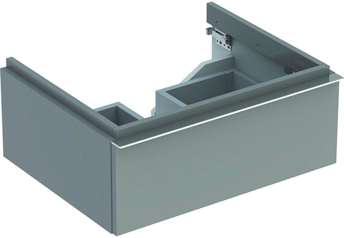 Meuble bas pour lavabo Geberit iCon 60 cm, avec un tiroir en platine laqué ultra-brillant
