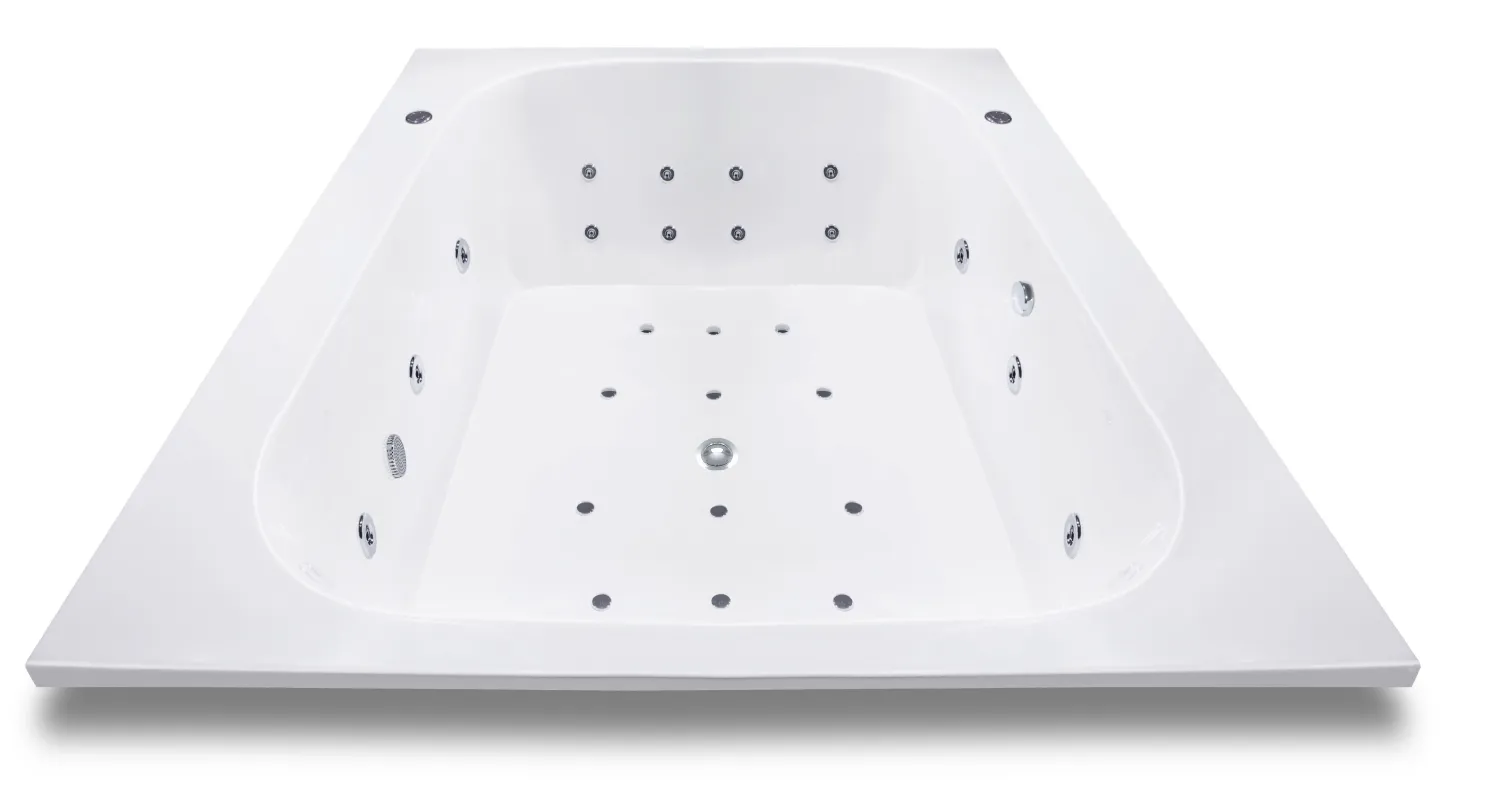 Baignoire Bora Bora hydromassage mixte + 8 buses dorsales 160 x 130 cm