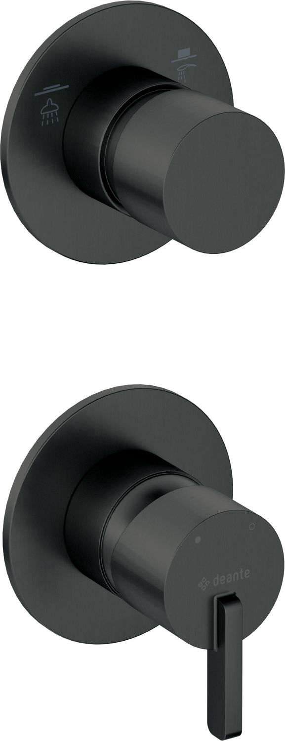 Mitigeur de douche encastré Deante Silia avec commutateur de douche en noir mat