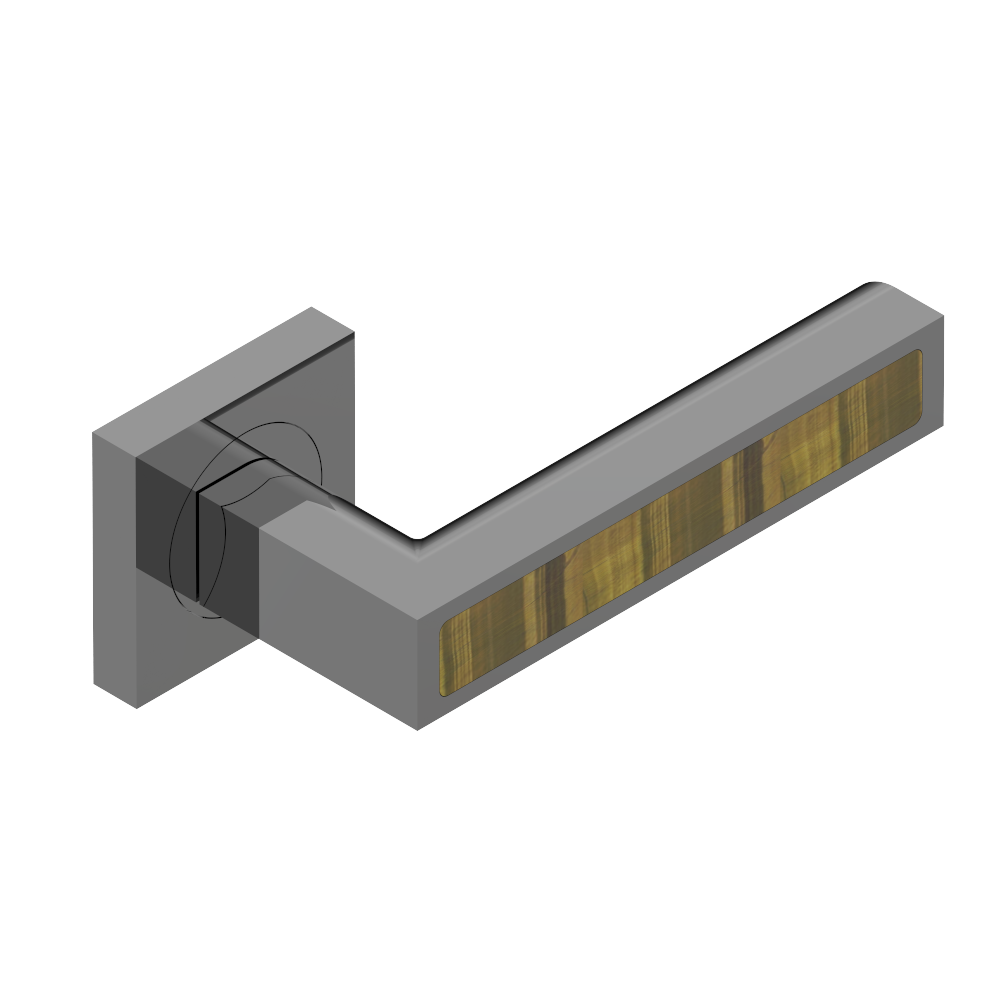 Paire de poignées de porte collection Genève insert œil de tigre​ THG Paris en PVD graphite