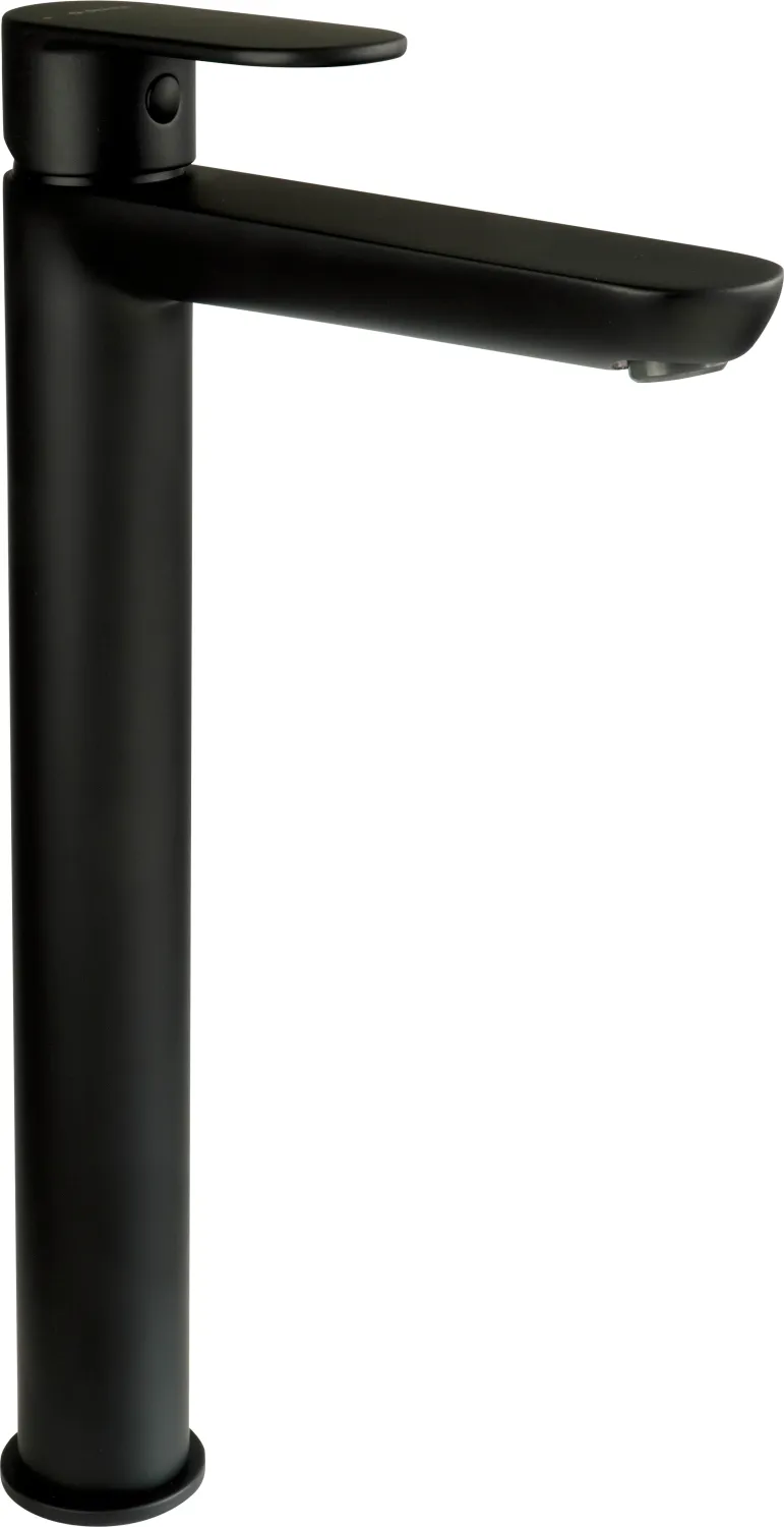 Mitigeur de lavabo rehaussé Deante Alpinia 255 sans bonde en noir mat