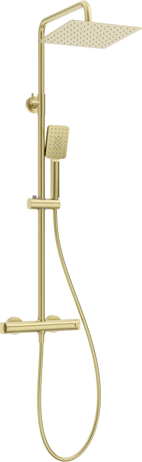 Colonne de douche carré Deante avec mitigeur thermostatique en doré poli