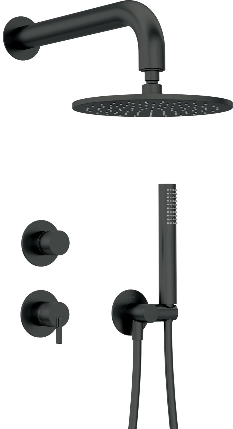 Ensemble de douche encastré Deante Silia avec douche de tête en noir mat