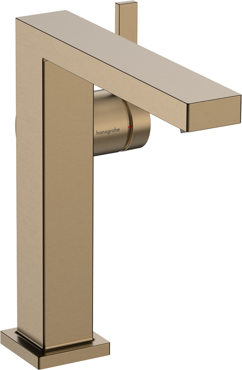 Mitigeur de lavabo Hangrohe Tecturis E Fine 150 CoolStart avec bonde Push-Open en bronze brossé