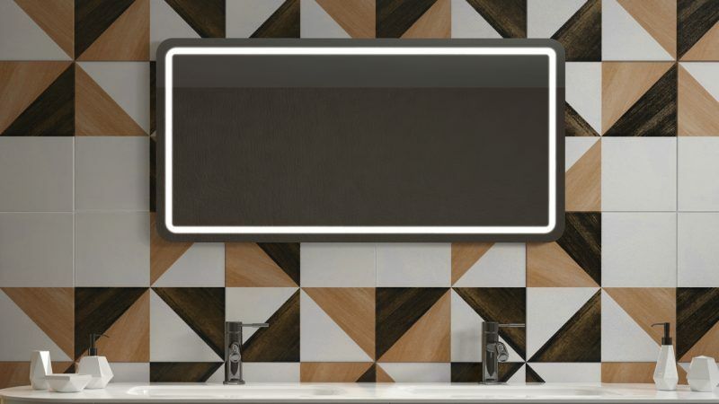 Miroir de salle de bains LED RBA série Slim (80 à 120 cm) x 60 cm