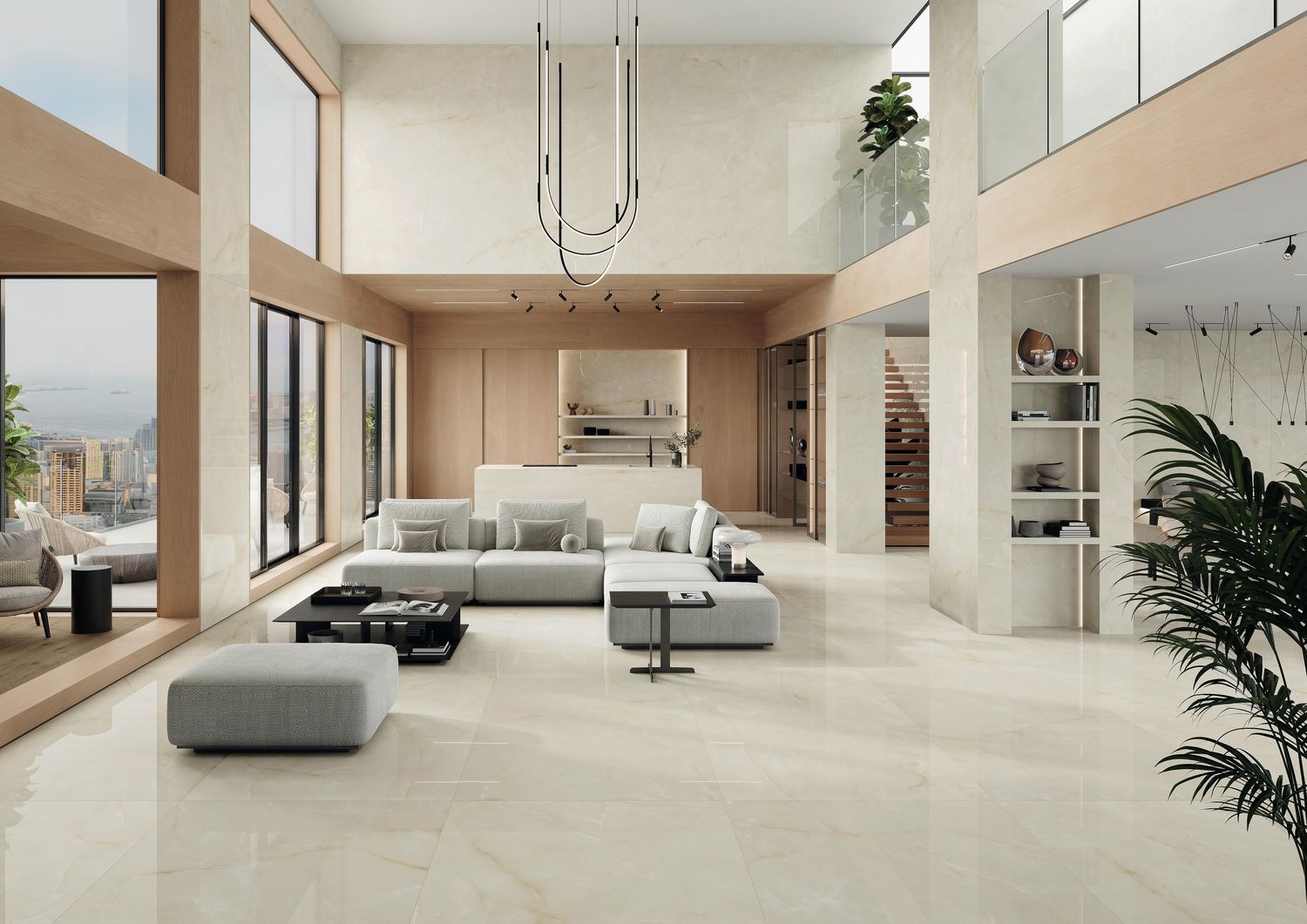 Grès cérame Marvel Onyx White Lappato brillant 60 x 120 cm - Atlas Concorde