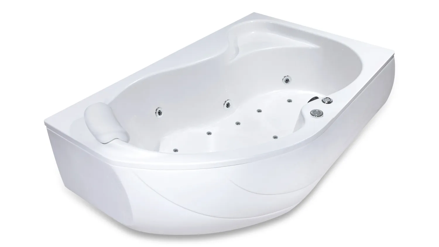 Baignoire Oasis droite hydromassage mixte 160 x 90 cm