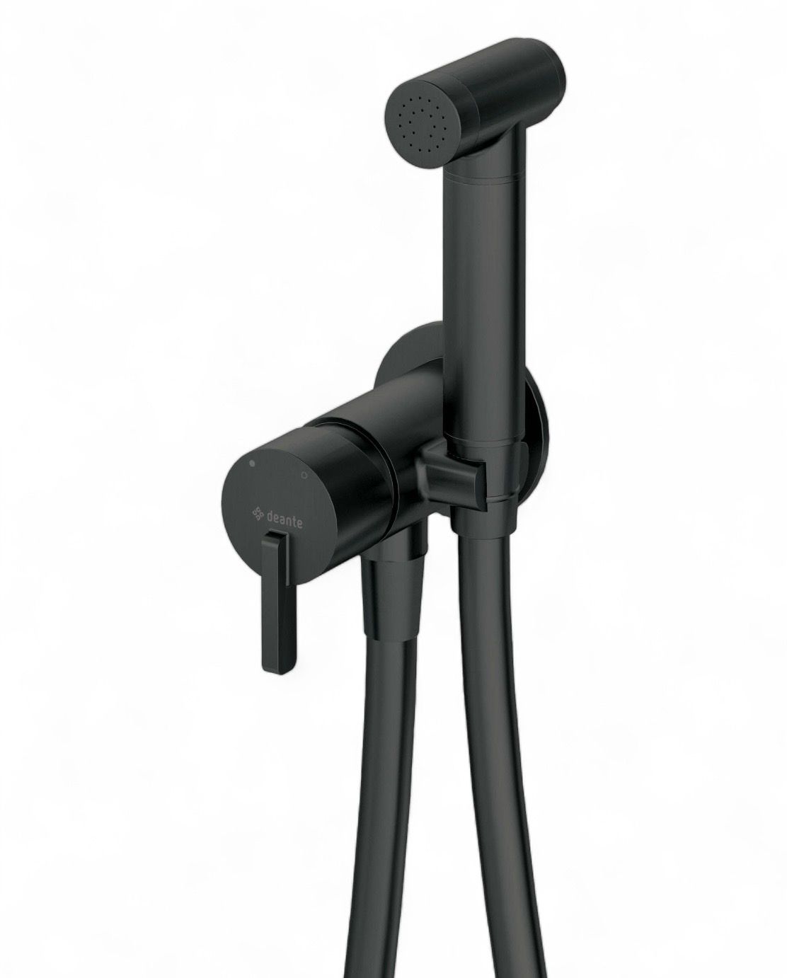 ​Ensemble hygiénique de WC avec mitigeur encastré Deante Silia en noir mat avec flexible de 120 cm