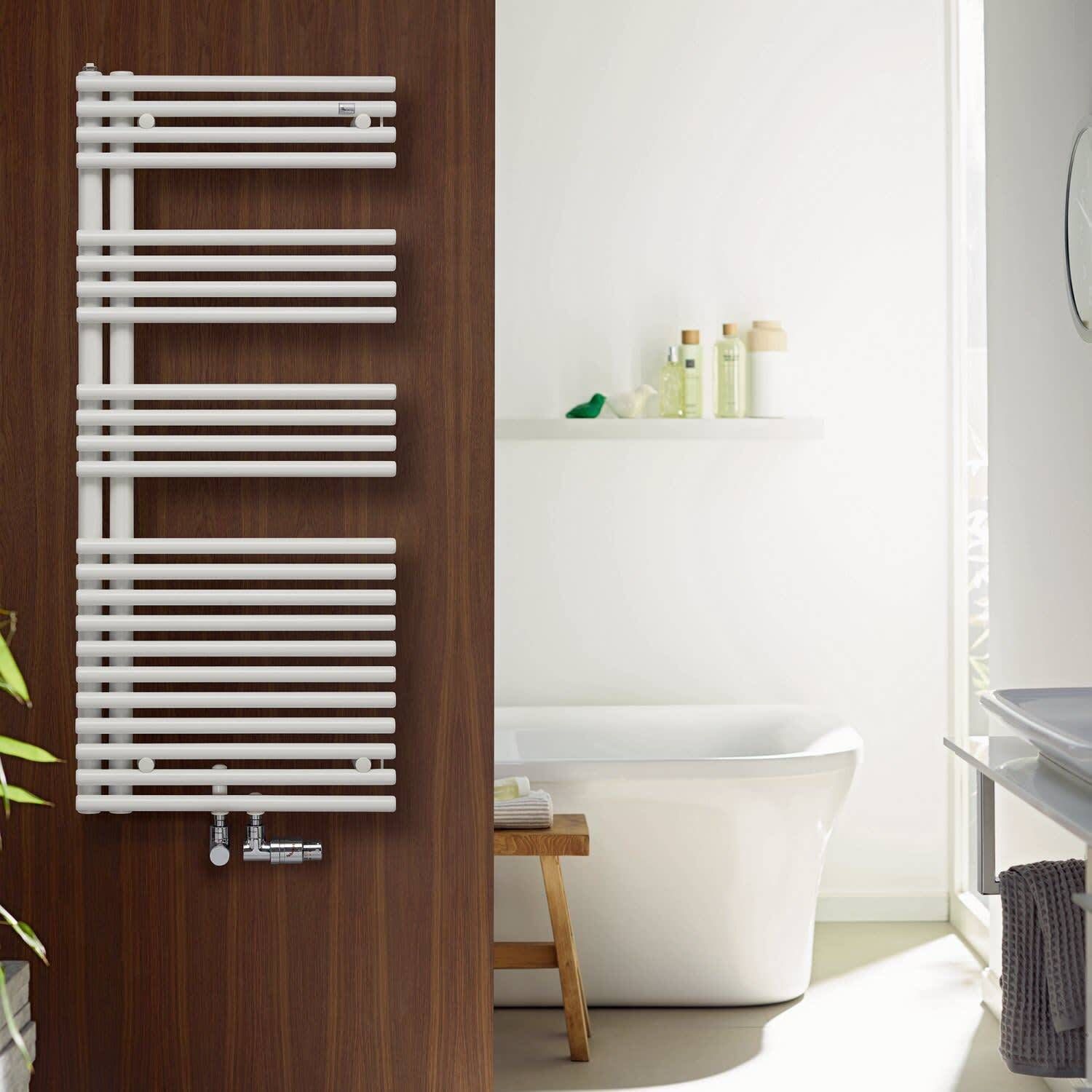 Radiateur sèche-serviettes Zehnder (Acova) Forma Asym 120 x 50 cm - Blanc