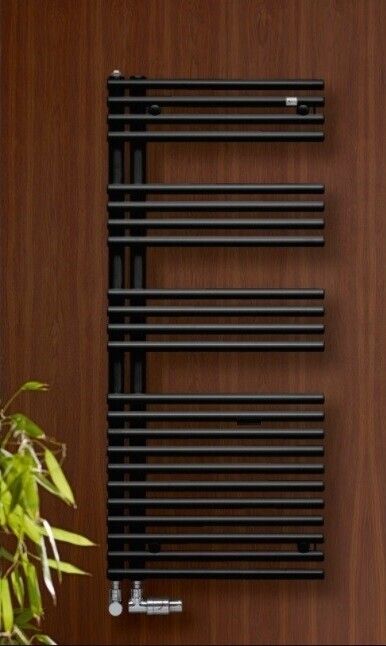 Radiateur sèche-serviettes Zehnder (Acova) Forma Asym 120 x 50 cm - Noir
