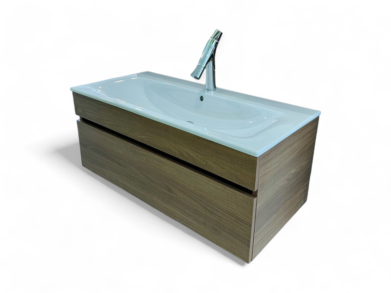 Meuble de salle de bains à un tiroir pour lavabo Geberit Selnova Square 100 cm