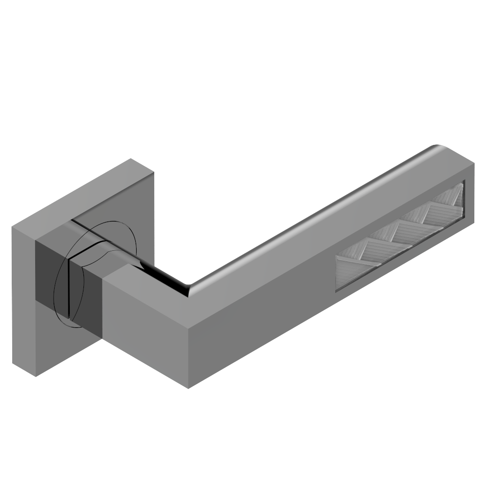 Paire de poignées de porte collection Genève insert Lalique​ THG Paris en PVD graphite