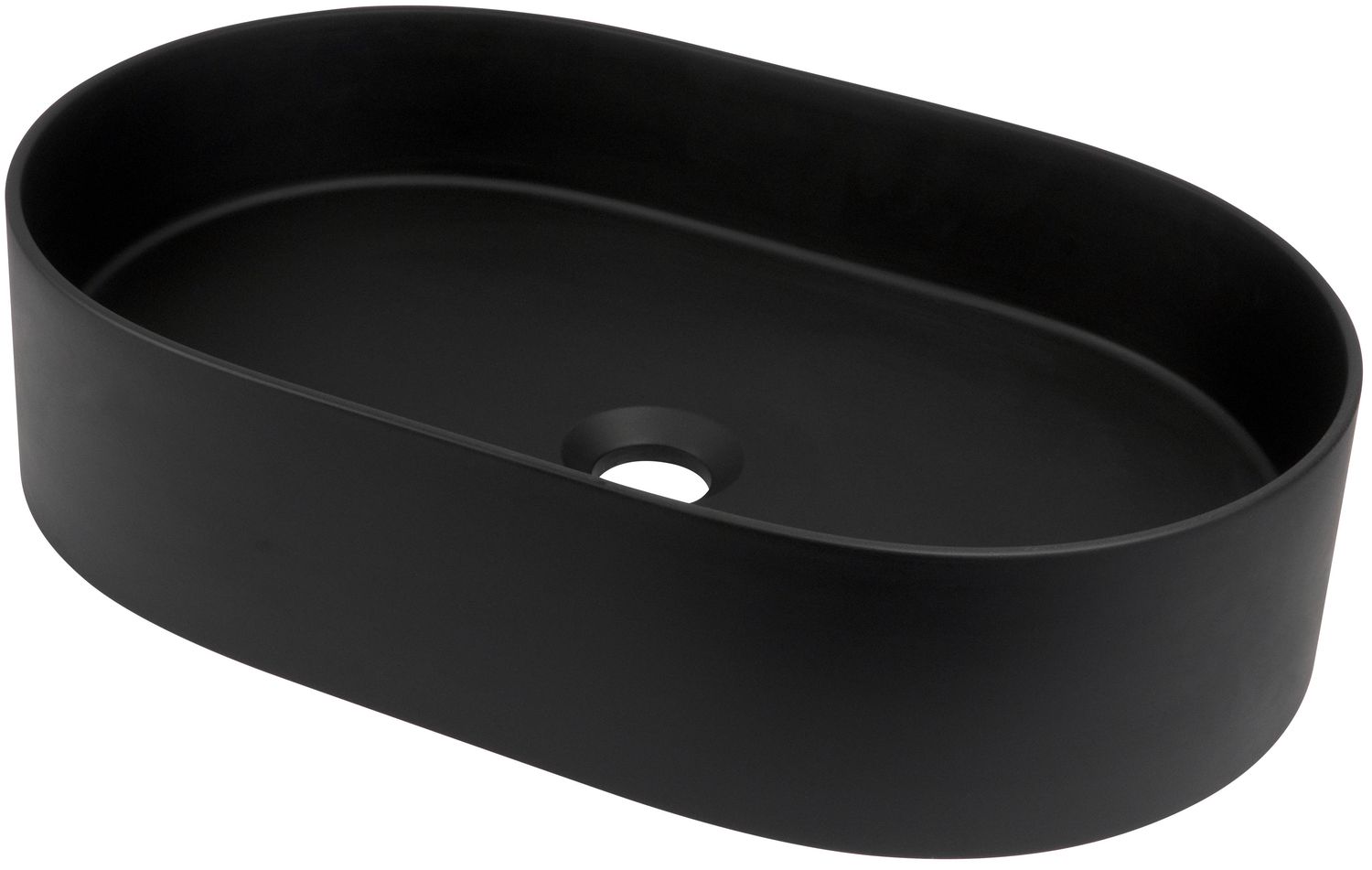 Vasque à poser ovale Deante Silia 55 x 35 cm en noir mat