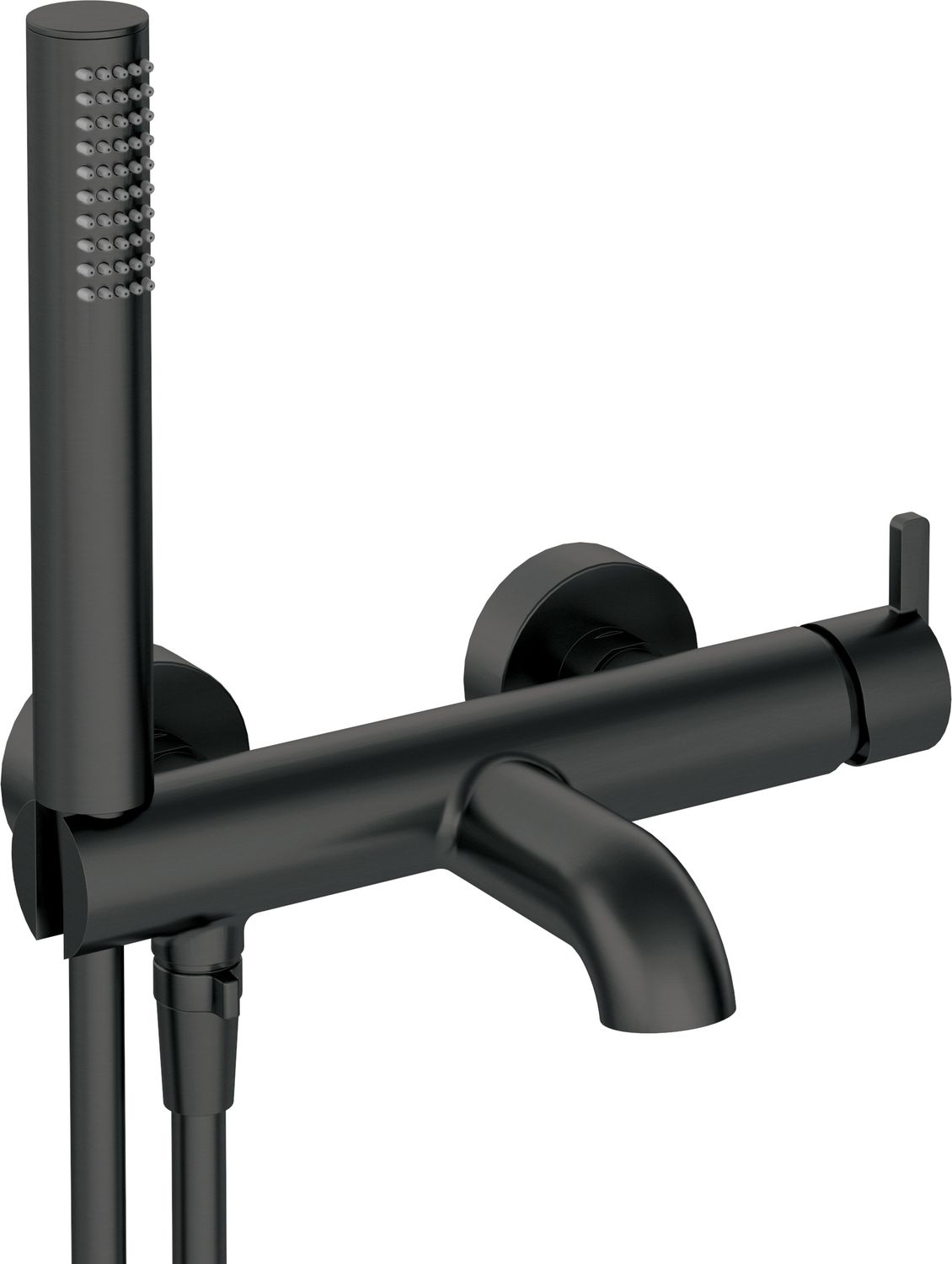 Mitigeur de bain / douche Deante Silia avec flexible et douchette à main en noir mat