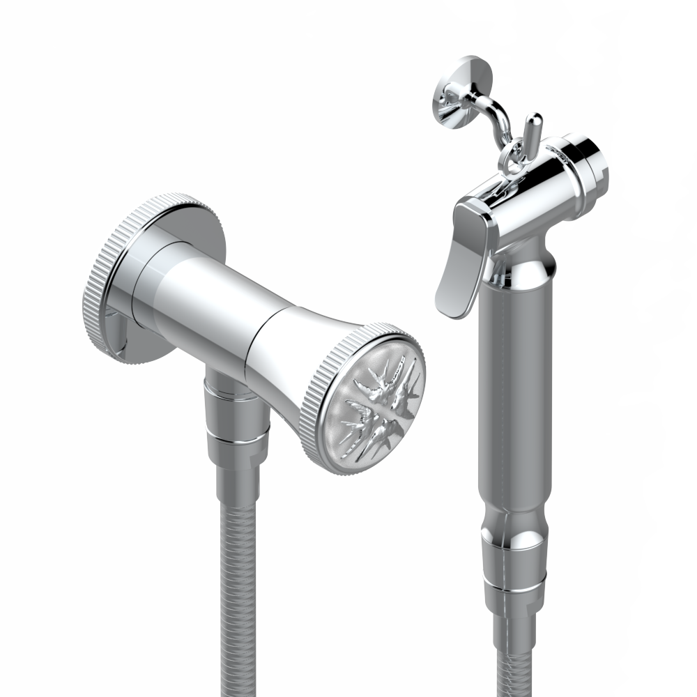 Ensemble hygiénique de WC THG avec robinet d&#39;arrêt - Collection &quot;Hirondelles&quot;