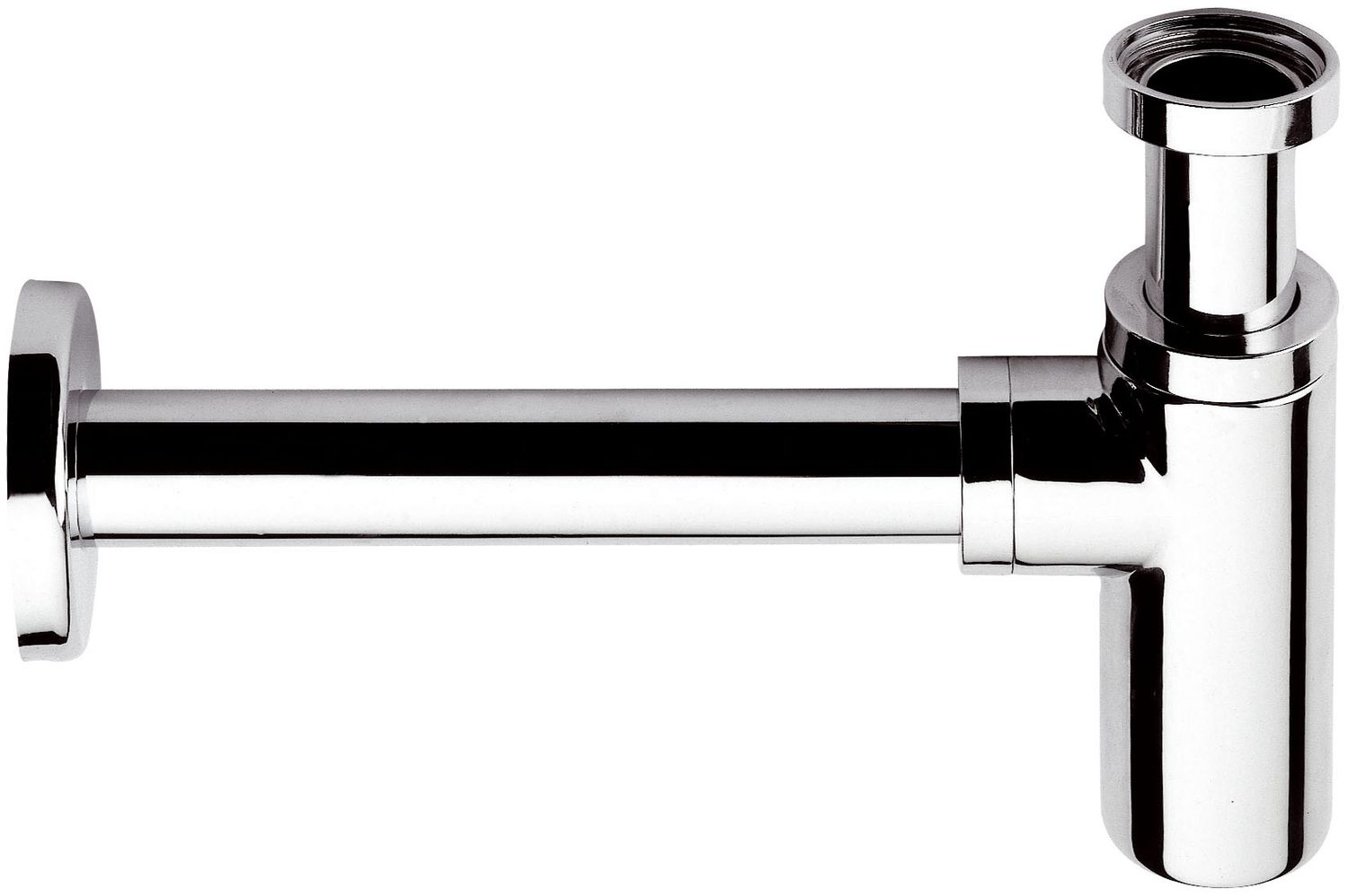 Siphon de lavabo Remer rond en chromé