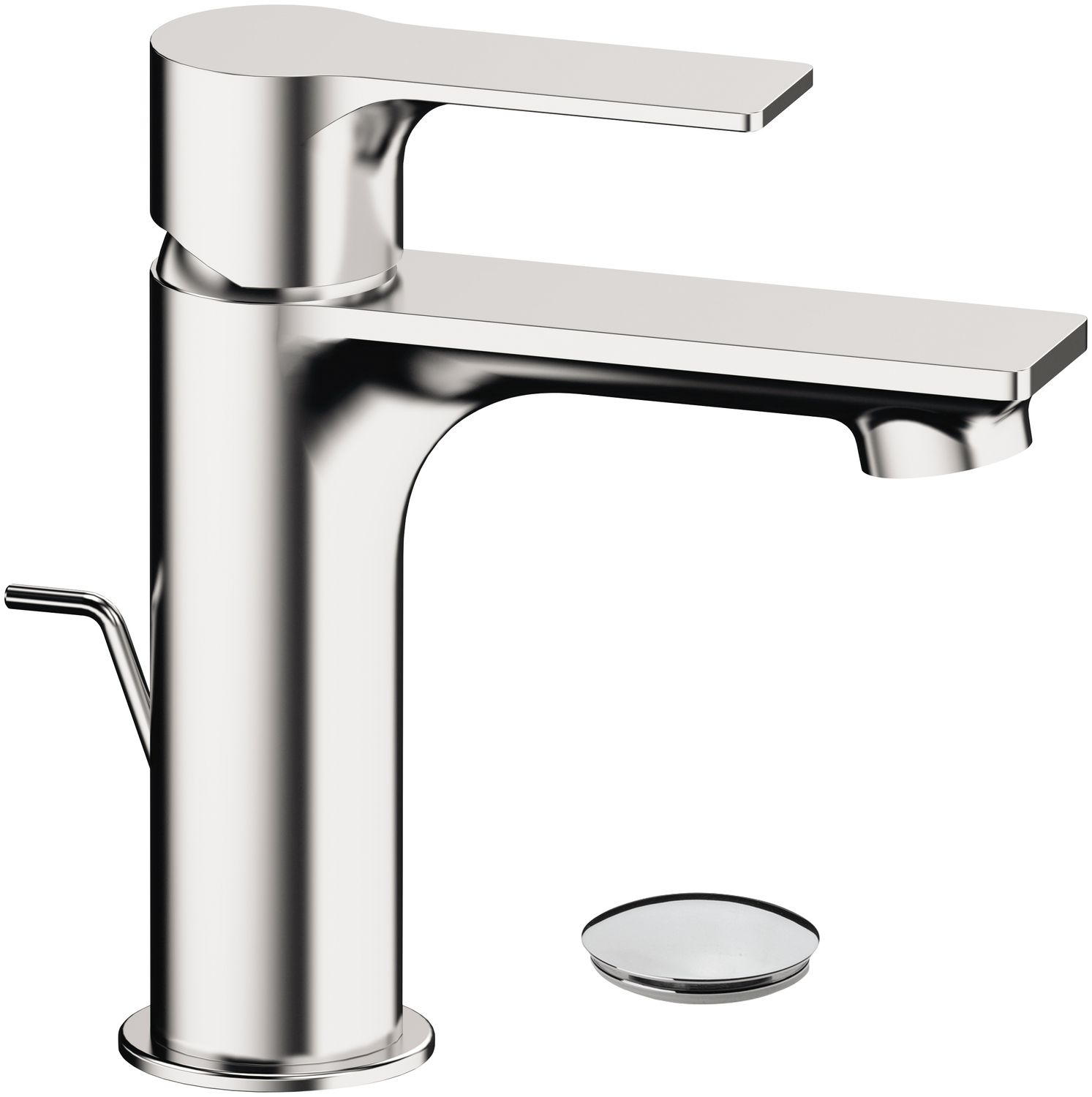 Mitigeur de lavabo Remer Energy en laiton chromé avec tirette et vidage