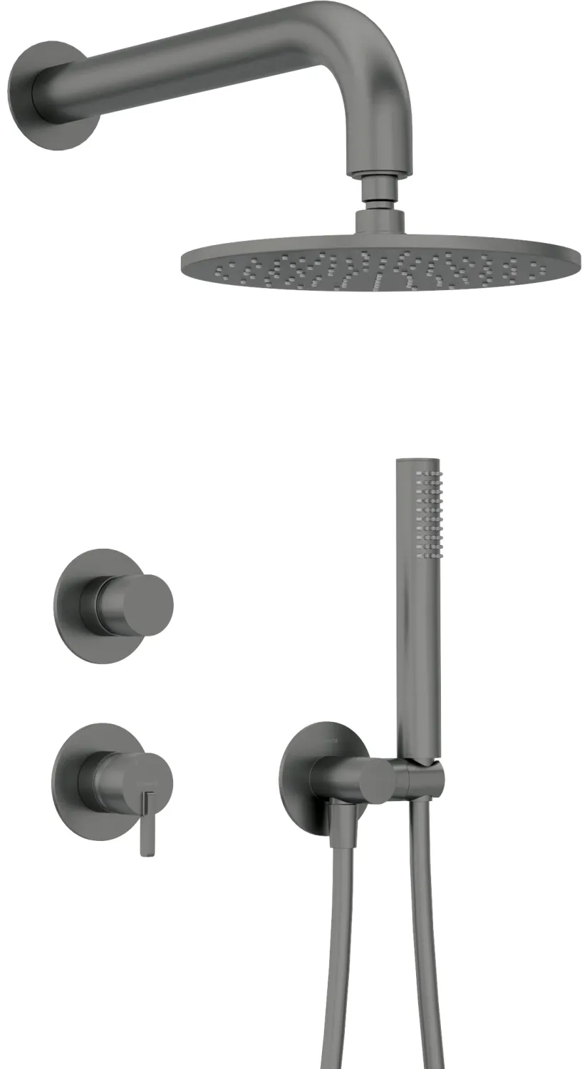 Ensemble de douche encastré Deante Silia avec douche de tête fixe en titane