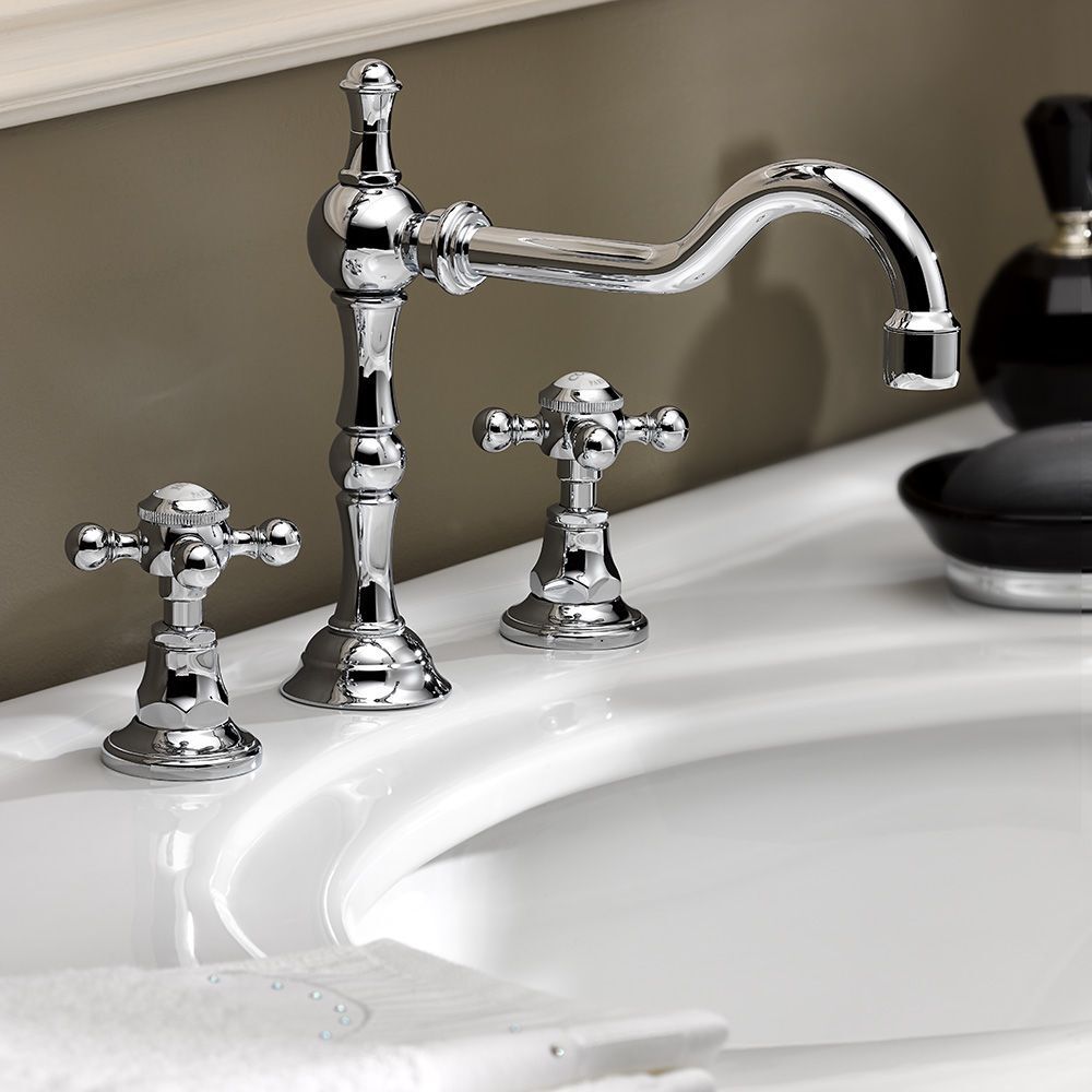 Mélangeur de lavabo 3 trous THG avec vidage - Collection &quot;1900&quot;